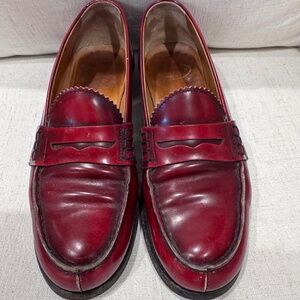 CHURCH'S genuine iconic Women's Red Sally Leather Penny Loafers Preloved